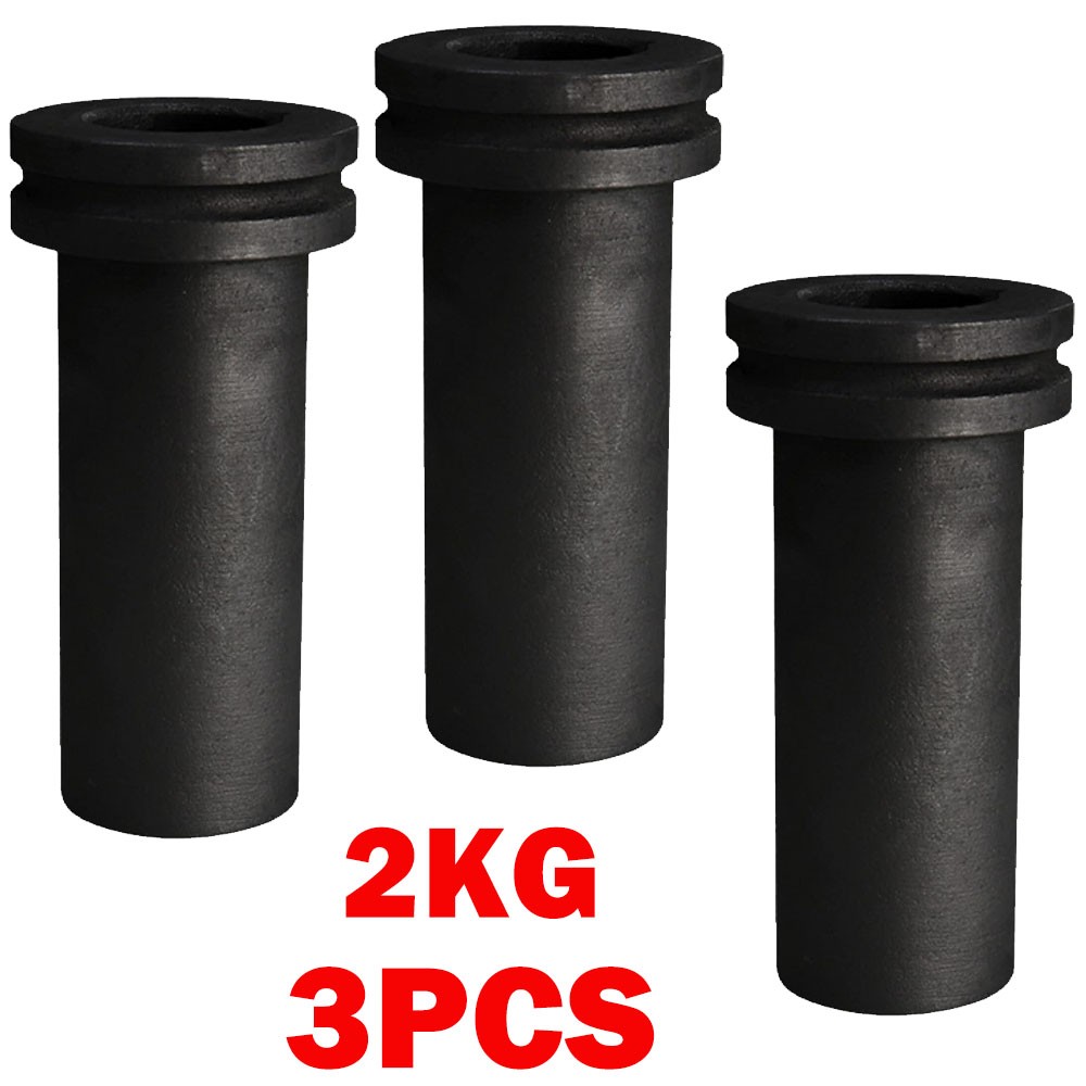 3Pc 2KG High Purity Graphite Crucible Smelting Tool For Electric Melting Furnace