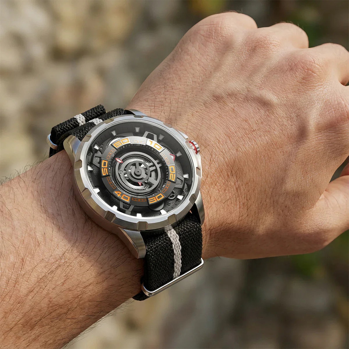 BERNY Automatic Men’s Skeleton Watch 5ATM Luminous Sapphire