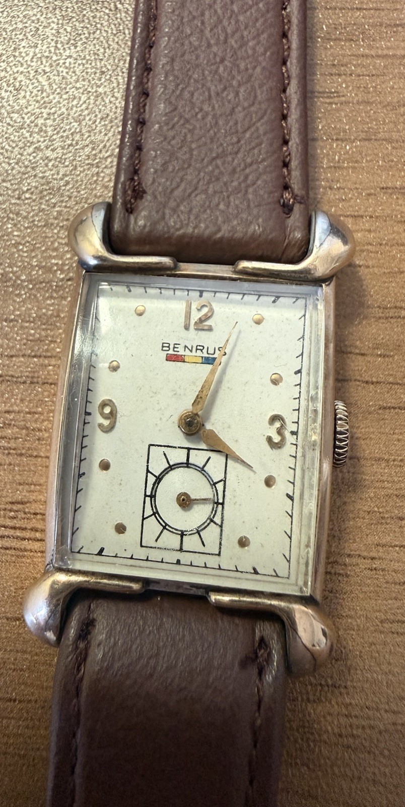 Vintage Benrus Tank Watch 10K Gold Filled Mechanical Manual Wind Runs