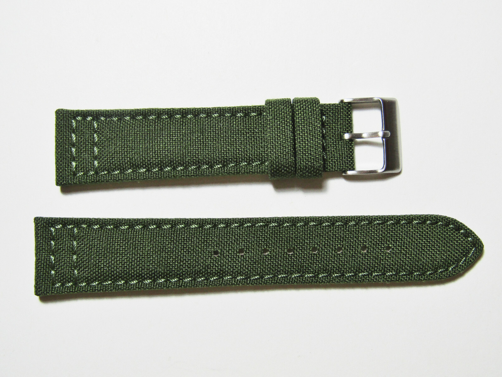 18mm Hadley-Roma MS850 Mens Army Olive Green Cordura Canvas Watch Band Strap