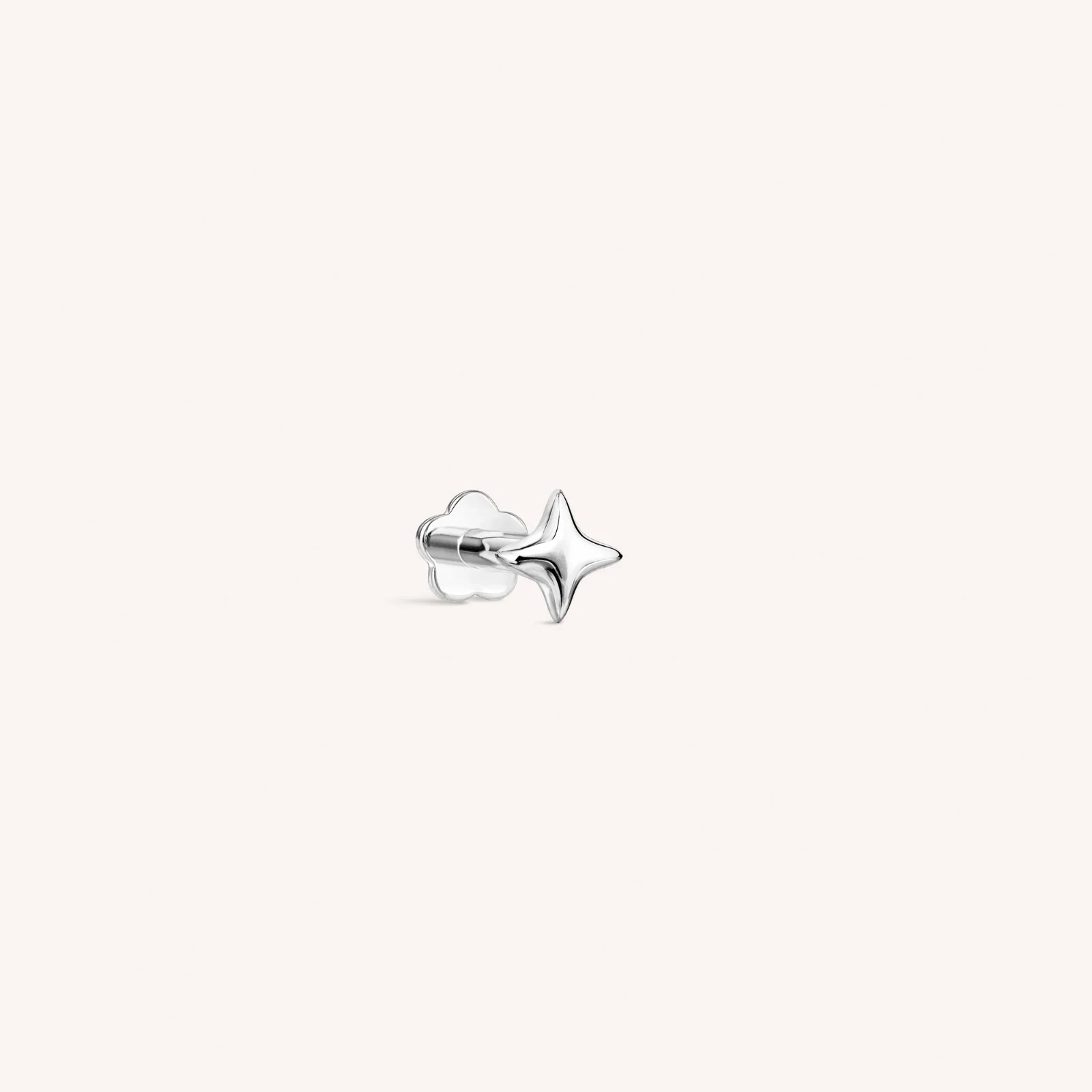 [J&Co] Micro Flare Star Flatback Earring 14K solid white gold – New in box