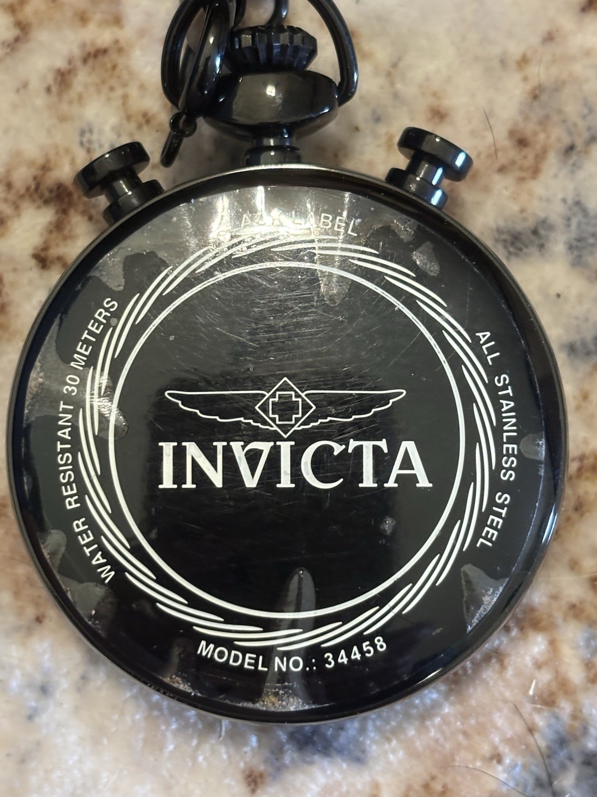 Invicta Lot of 4 Quartz Open Face Pocket Watches and dive case. See description.