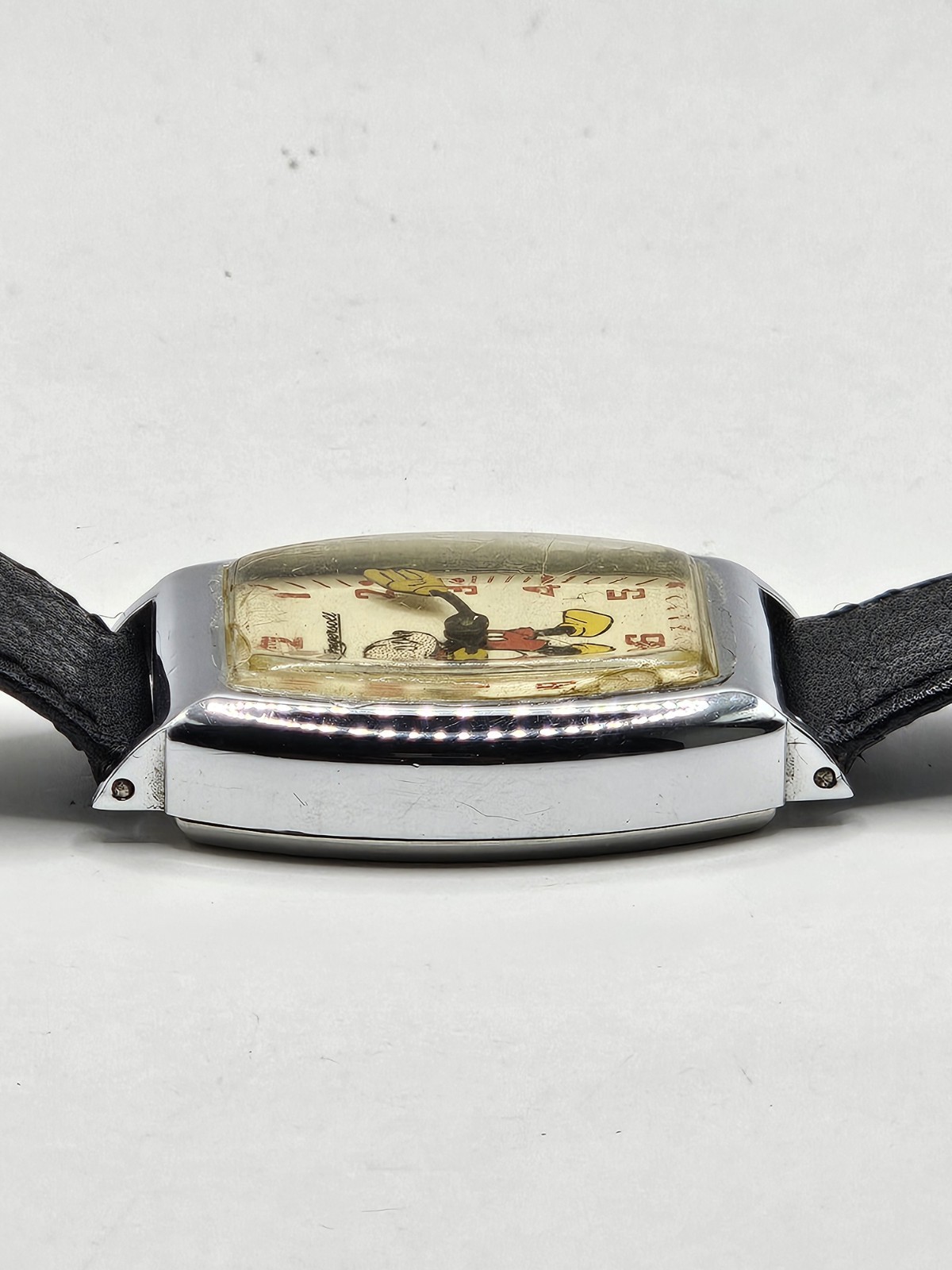 Rare 1947 Ingersoll US Time Mickey Mouse (Measles) Wristwatch Running