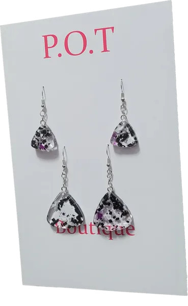 Clear Triangle Earrings/2 Pairs/Dangle/Women/Formal/Sophisticated Fashion/Resin