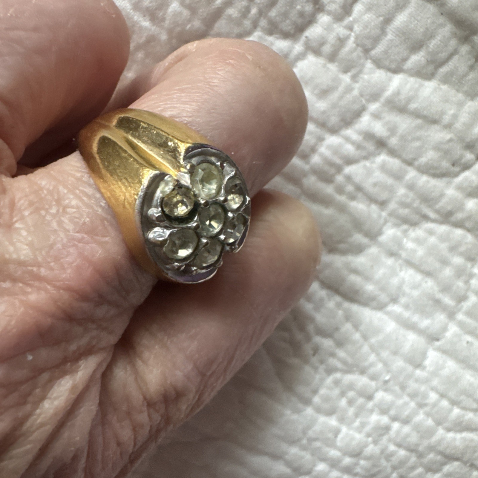 Vintage Mens 18K Gold HG Men’s Cocktail Heavy Gold Ring For Mr. Handsome