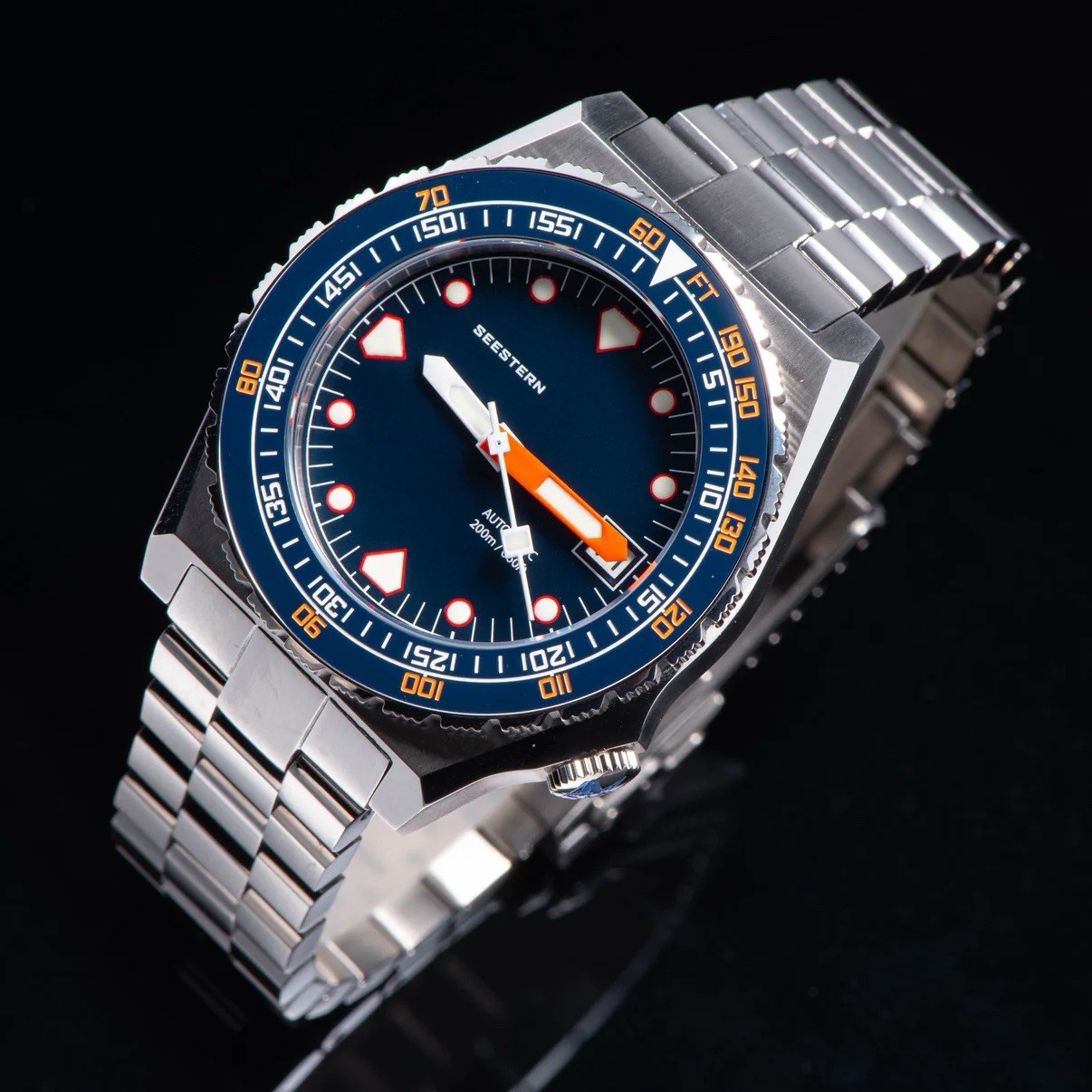 Seestern Vintage S407 600T Deep Blue Dial Ceramic Bezel sugess – diver watch GMT