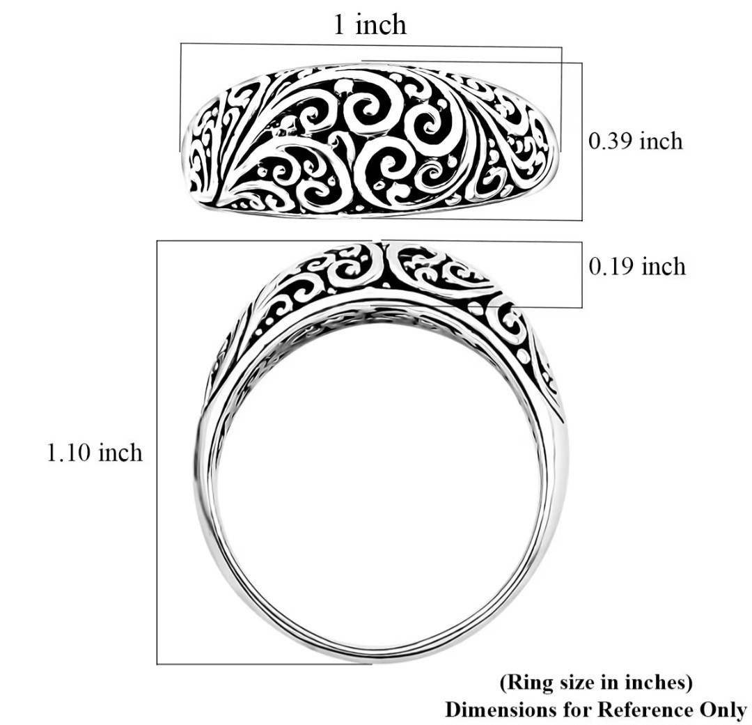 Bali Legacy Filigree Ring in Sterling Silver (Size9.0) 5 Grams STS 925