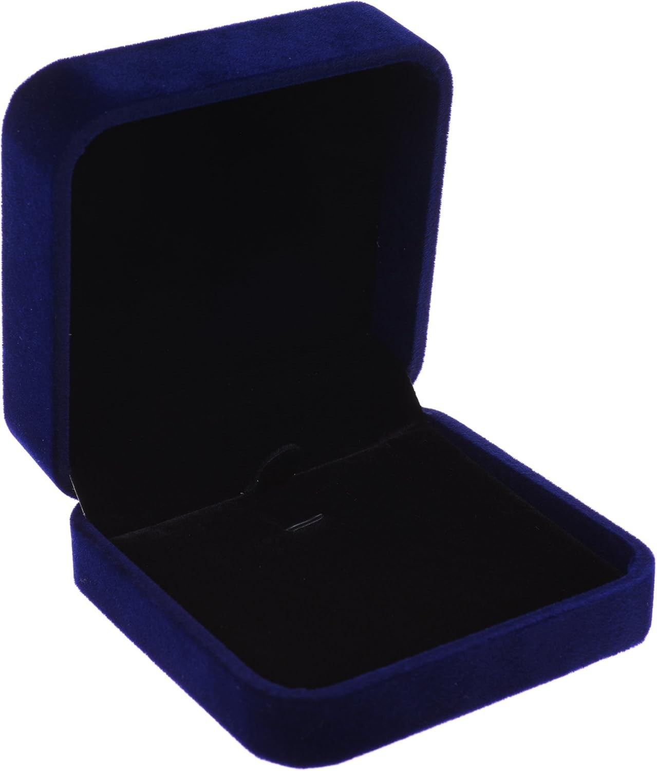 Velvet Necklace Pendant Gift Box Jewelry Box (Royal Deep Blue Color)