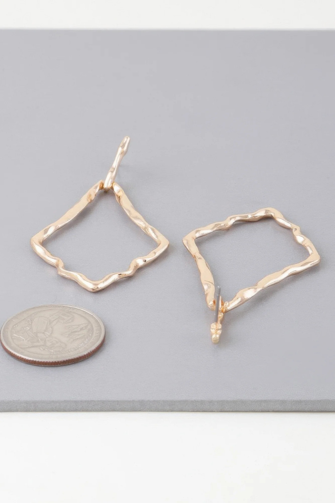 Shiny Hammered Kite Earrings