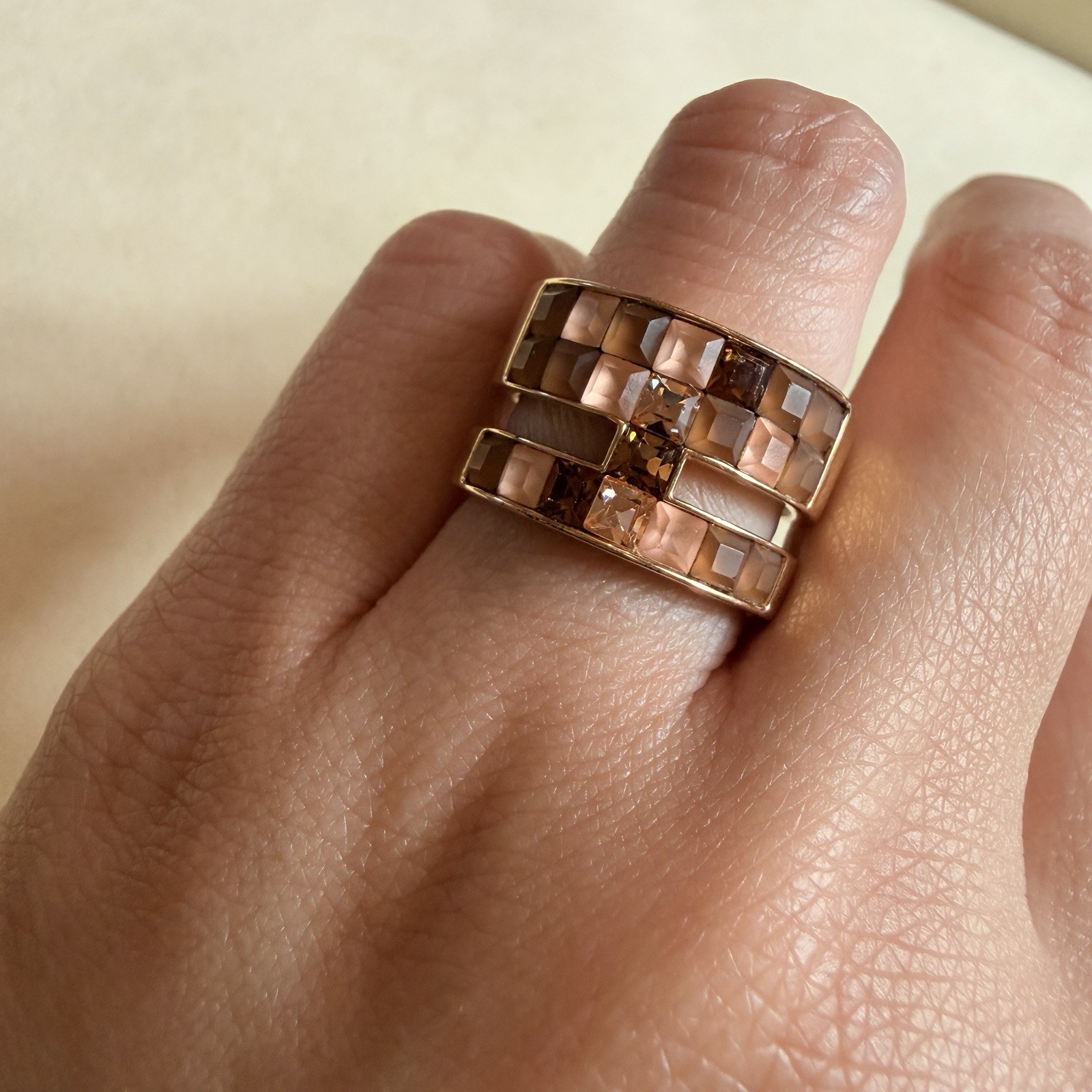 Altier Swarovski Victor & Rolf Rose Gold Ring size 7