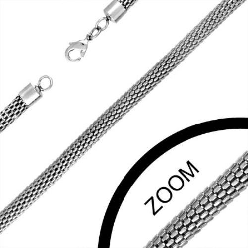 Stainless Steel Mesh Snake Chain – 4.2mm by 23.64 inches – Unisex