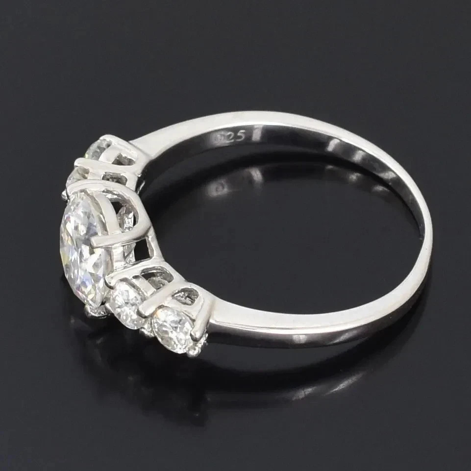 Rare 1.80 Ct Certified White Diamond Round Solitaire Ring 14k White Gold Plated