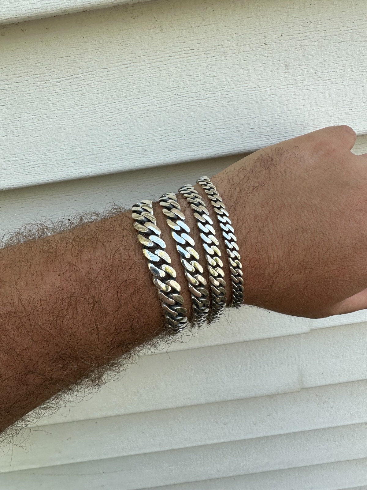 Miami Cuban Link Mens Chain Bracelet Real 925 Sterling Silver Sleek Clasp 6-12mm