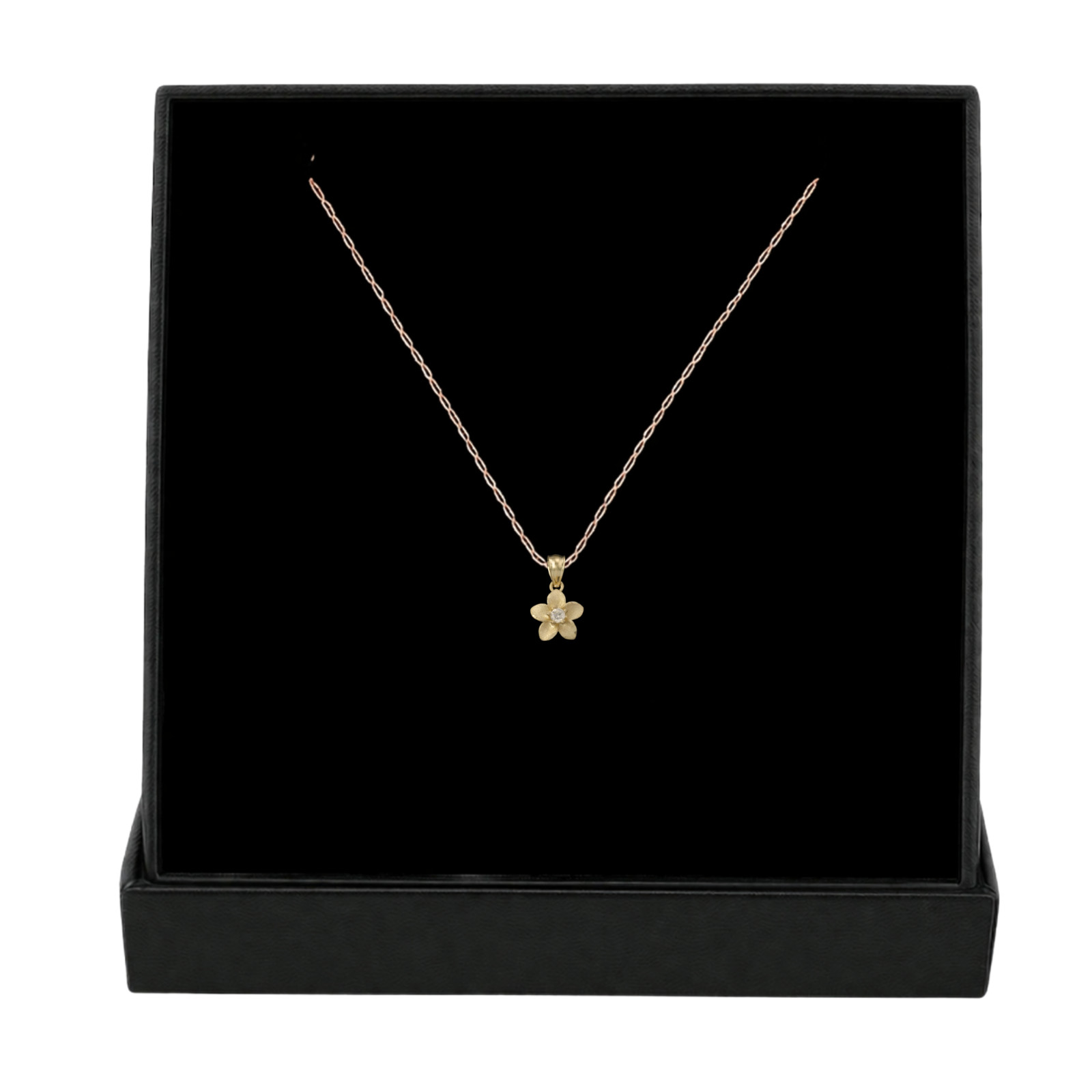Radiant Bloom Pendant 14K Gold 0.5g Fine Jewelry Plumeria Flower Free Shipping