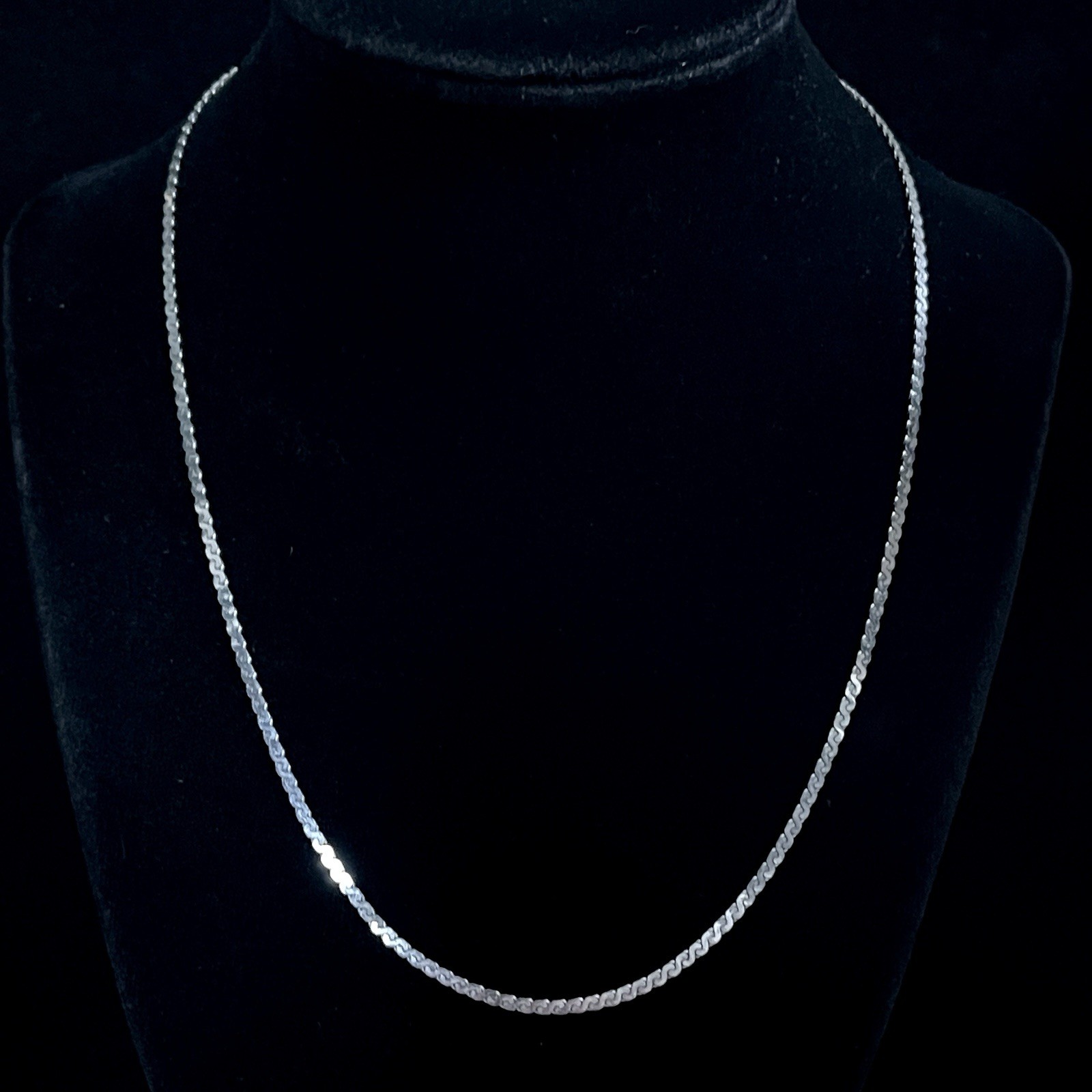 Danecraft Sterling Silver 925 Serpentine Chain Necklace 18″ 2mm Flat Snake Link