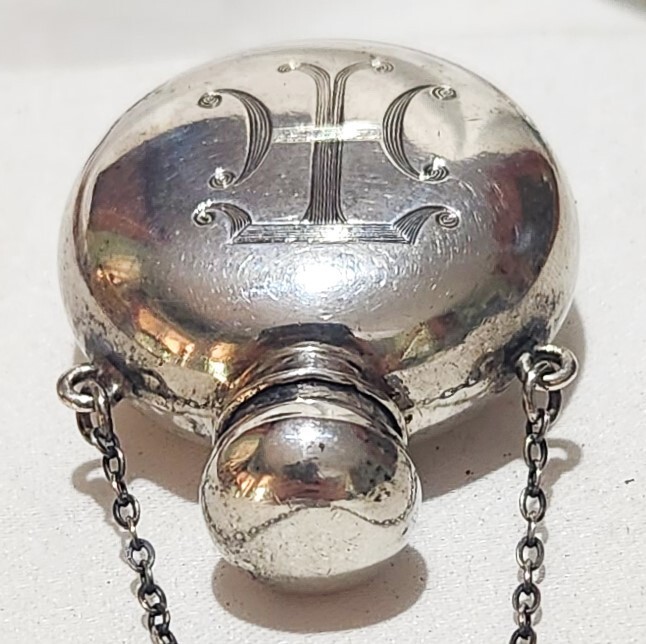 Theodore Foster & Bro F & B Sterling Silver Chatelaine Perfume Flask Pendant