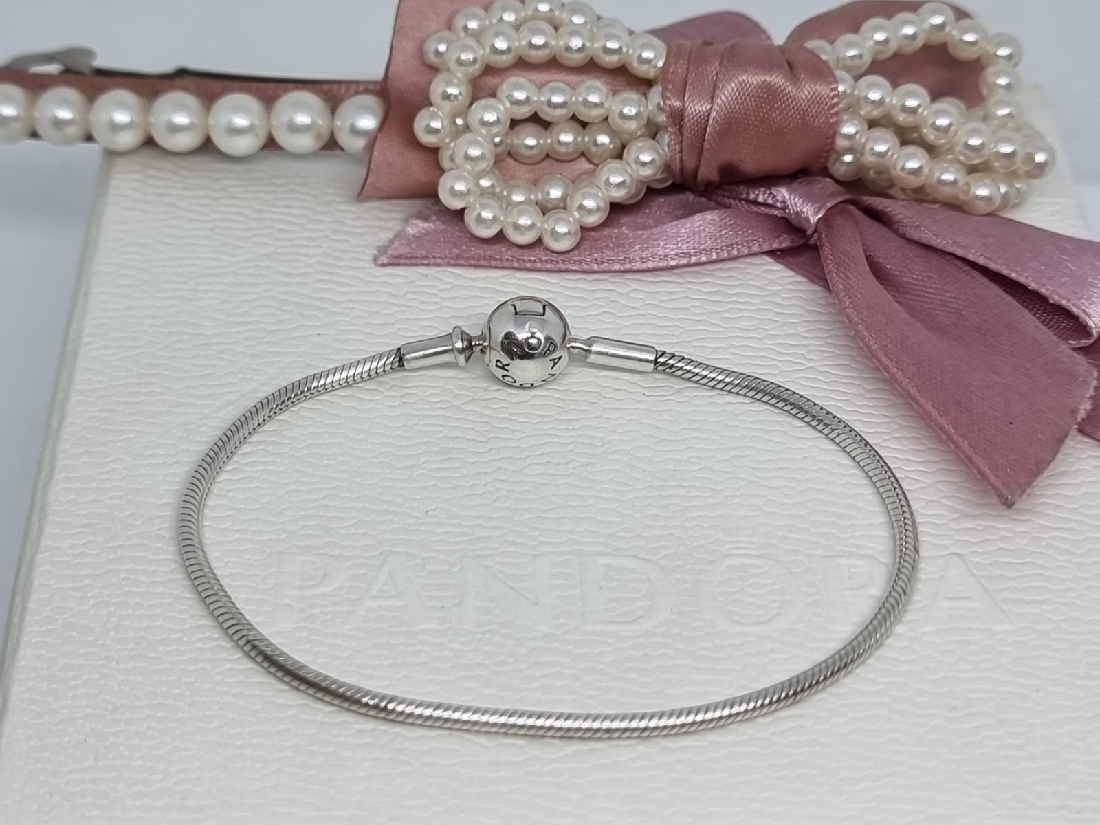 Genuine Pandora ESSENCE Snake Chain Bracelet Thin Chain 16cm 💕 R11