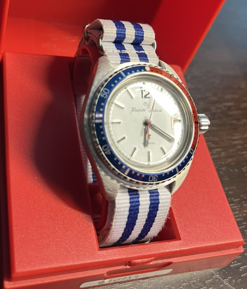 Vostok Komandirskie K-02 Russian Automatic Wristwatch (Extra bands, box, papers)