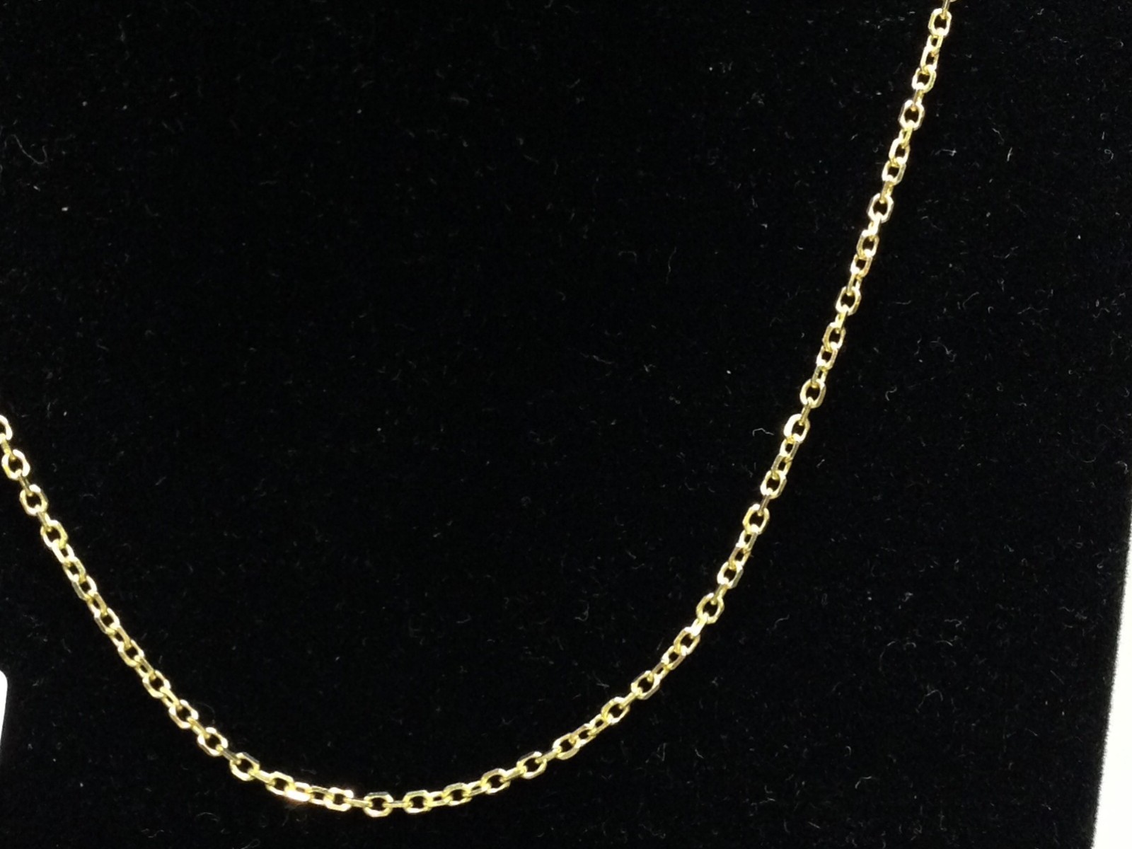 14k Yellow Gold 16″ Solid Cable Link Pendant Chain/Necklace 1.1 mm 1.4 Grams
