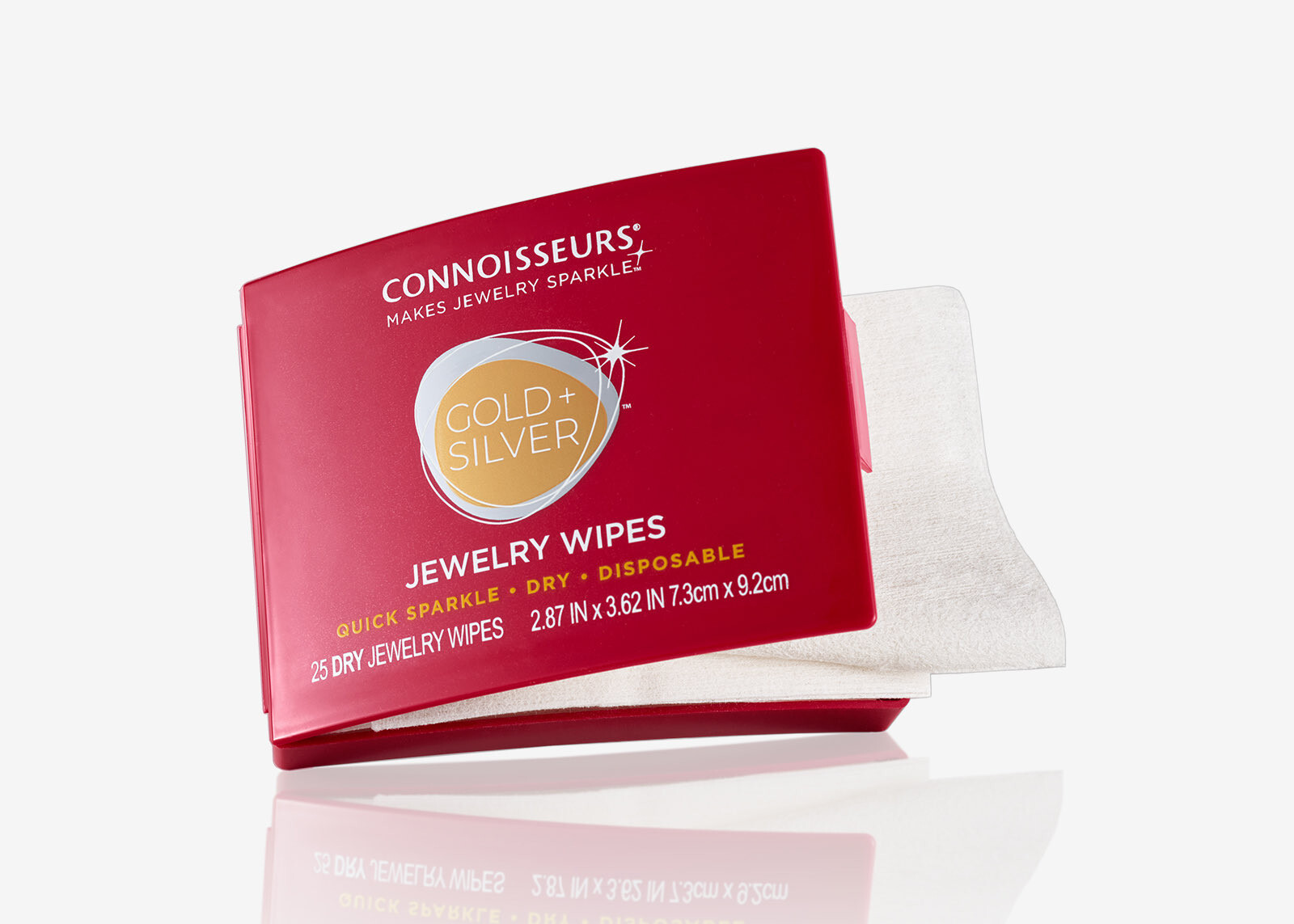 Connoisseurs Jewelry Cleaning Wipes Polish Gold Silver 6PK Disposable Dry Wipes