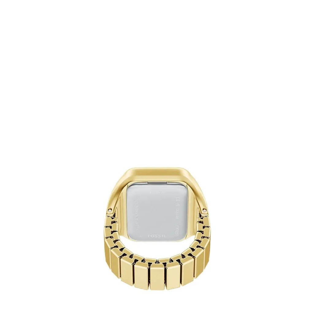 NWT Fossil Gold Tone Ring Watch Green Dial Adjustable Ring ES5448 MSRP $150