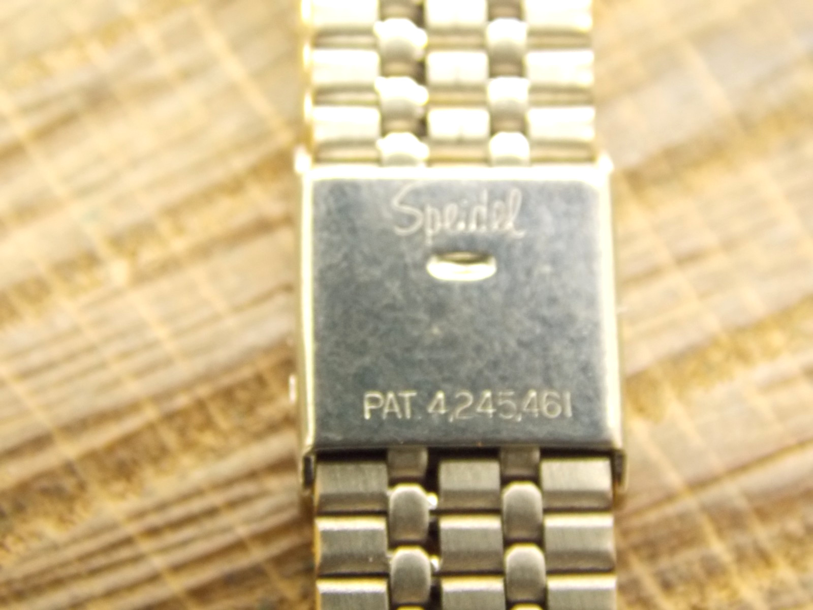 Vintage New Old Stock gold tone Speidel watch band bracelet 11mm Sliding Clasp