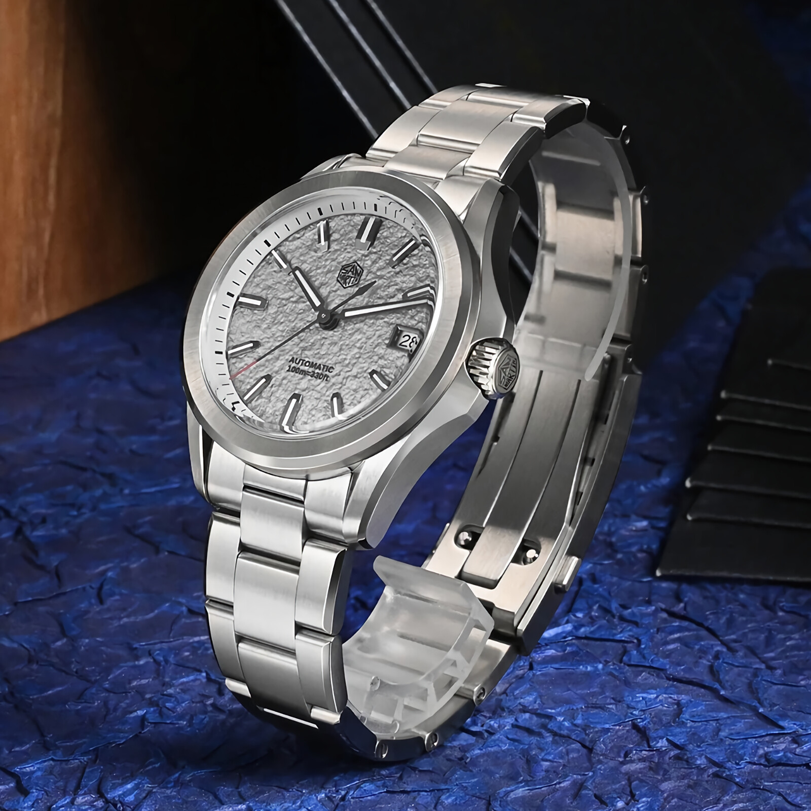 SAN MARTIN SN0129-G-C2/3 Automatic Oil-pressed Dial Date Display 39mm Gada Watch