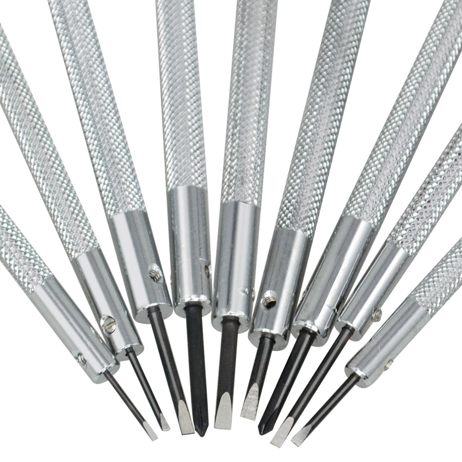 9Pcs/Set Precision Screwdriver Set Watch Slotted Flat Blade Watchmaker 0.8-2.0mm