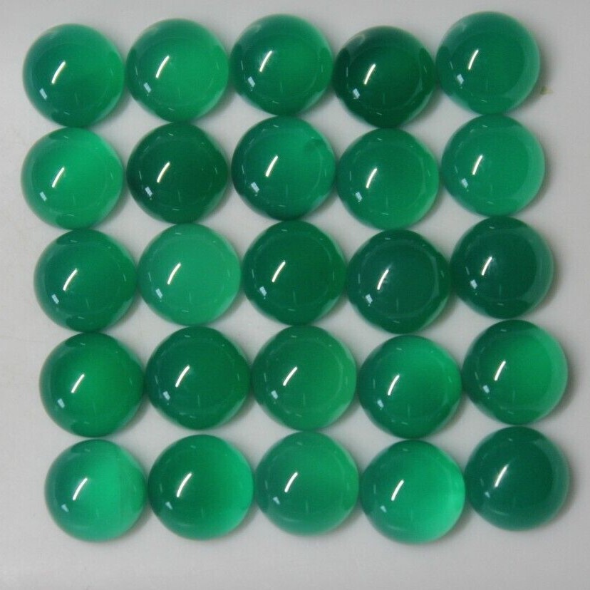 Green Onyx 3mm, 4mm, 5mm, 6mm, 7mm, 8mm, 10mm, 12mm, 14mm Round Loose Cabochons