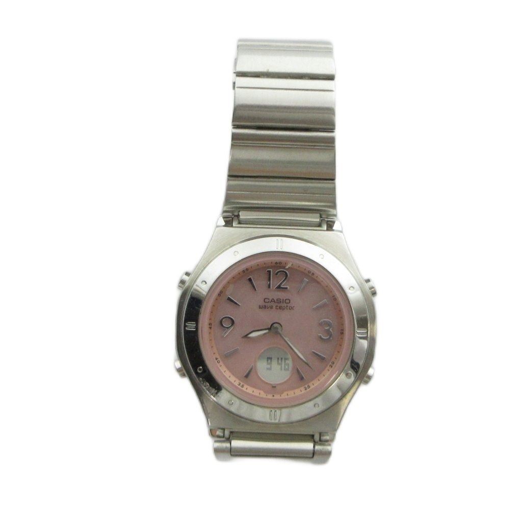 CASIO LWA M141 Wristwatch Watch Tough Solar with Calendar Pink Dial Silver Color