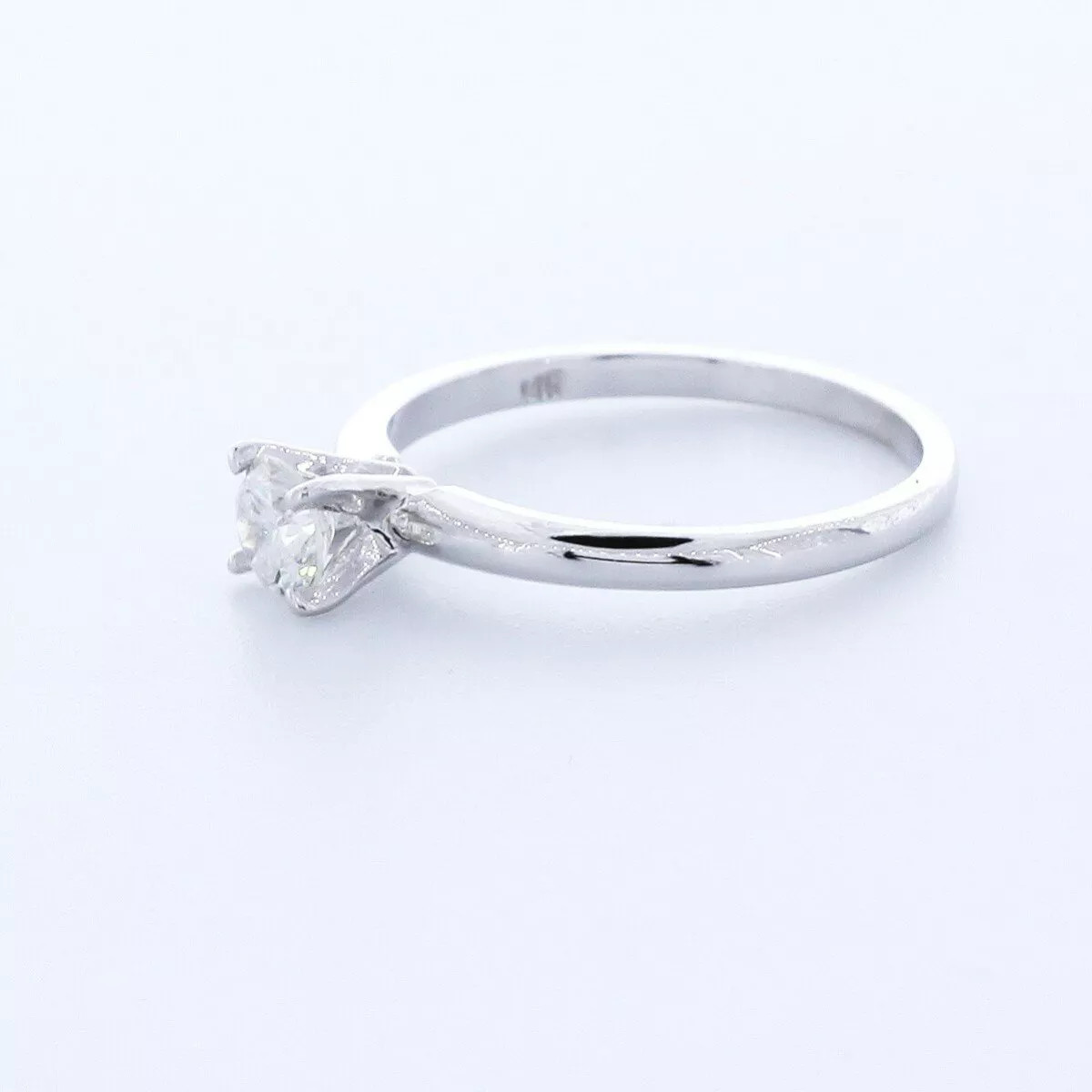 Solitaire Engagement Ring 14K Gold Classic 0.58 CT Round Lab-Grown Diamond D VS2