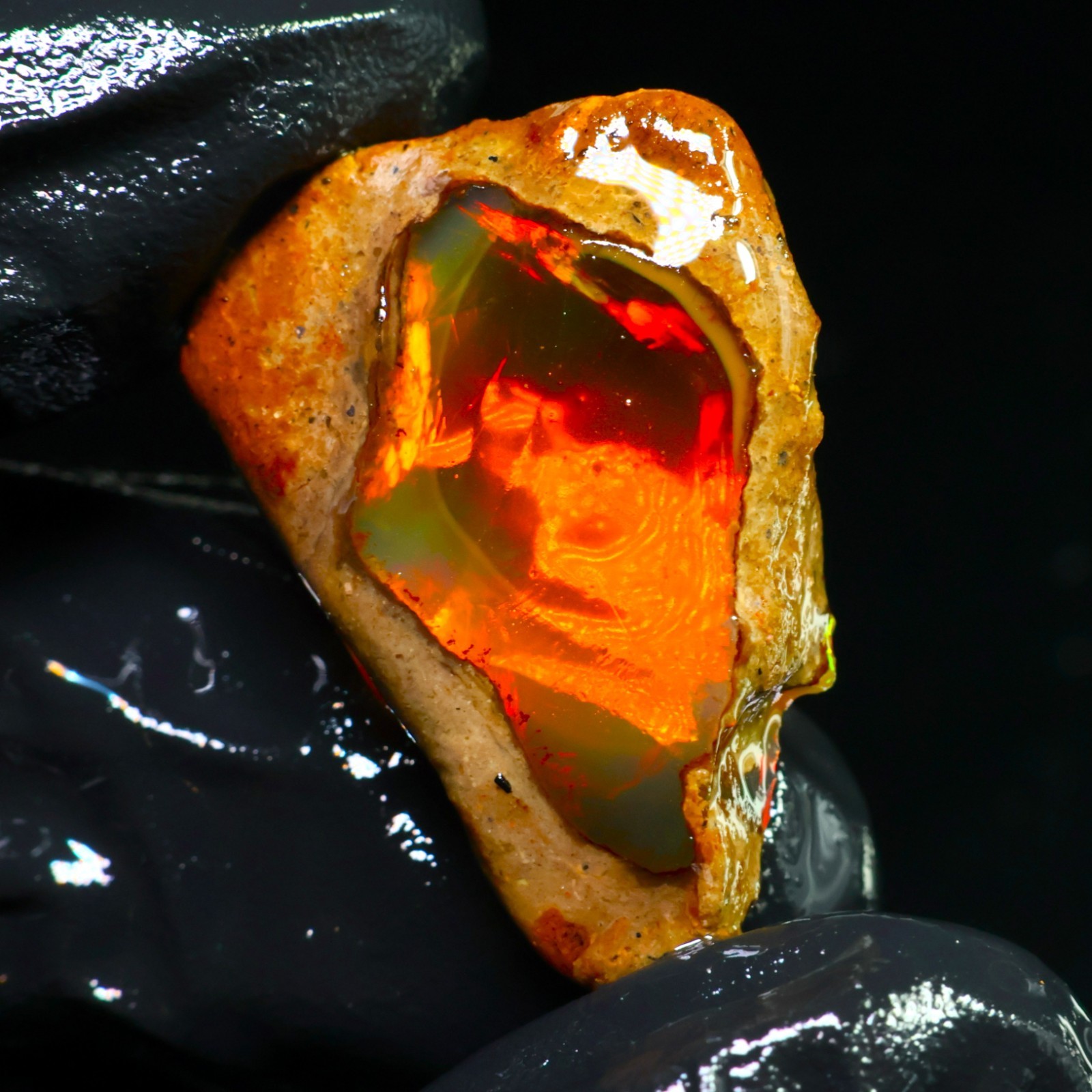 Natural Ethiopian Welo Opal Rough 26.55 Ct Gemstone – Bright Play of Color Fire