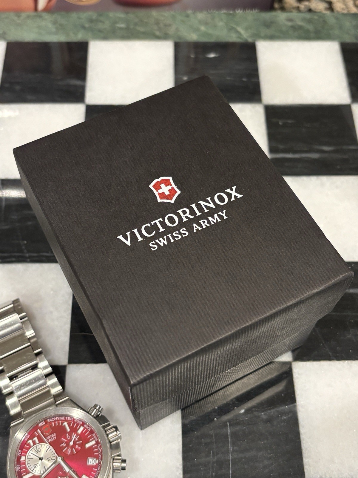 Victorinox 241160 Convoy Chrono Red SS Bracelet All Links Box And Manual