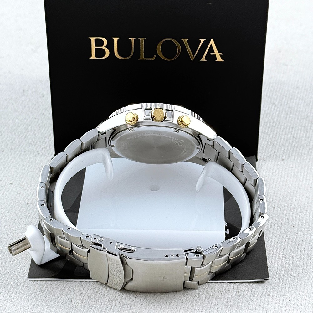 Bulova Men’s Marine Star 98B400 Chronograph Blue Dial Steel Quartz Watch 41.5mm