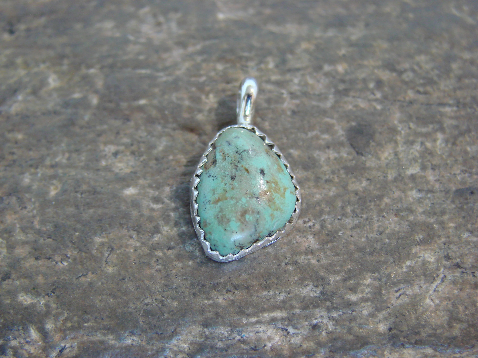 Native American Sterling Silver & Turquoise Pendant – Yazzie