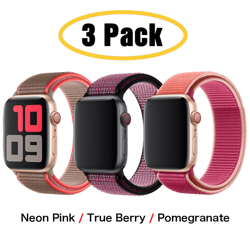 3 PACK Nylon Sport Band Strap For Apple Watch Series 11 10 9 8 7 6 SE 38/49mm