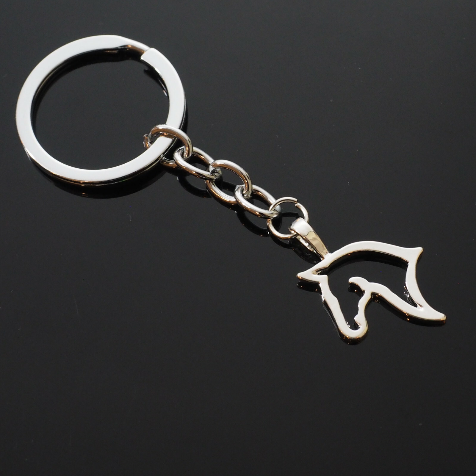 Beautiful Horse Head Hollow Outline Charm Pendant Keychain Lover / Rider Gift