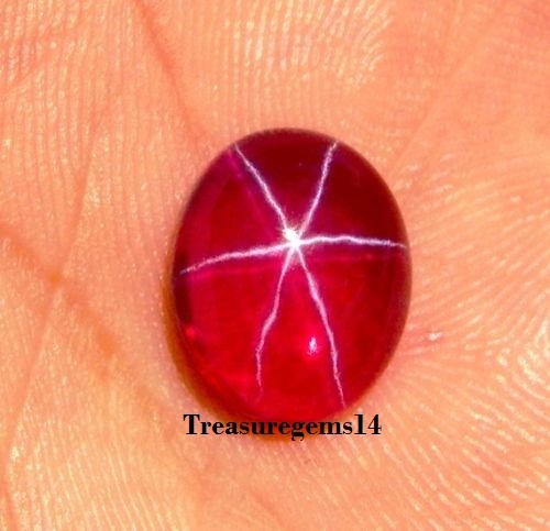 7.00 CT NATURAL RUBY STAR SAPPHIRE 6 BUDS OVAL CABOCHON RING SIZE LOOSE GEMSTONE
