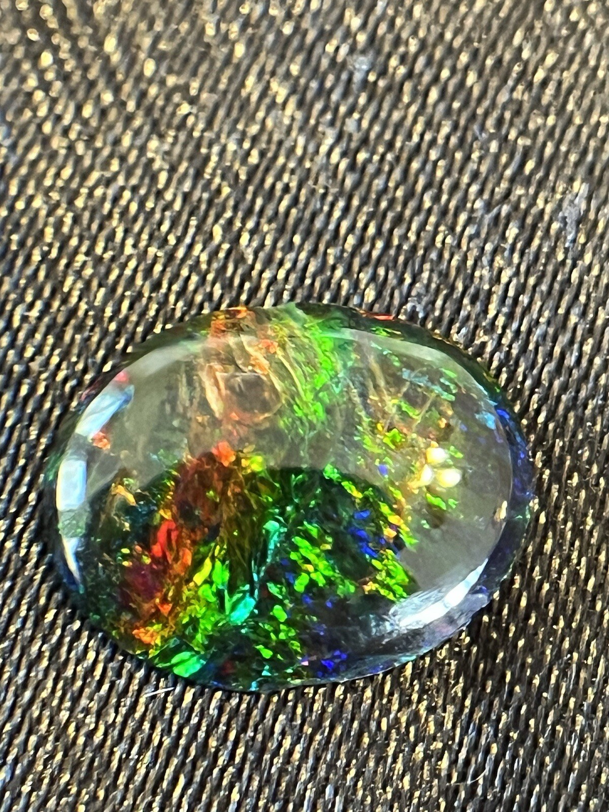 1 Ct. Black Opal Cabochon Stabilized 9.2mm X 11.3mm X 2mm