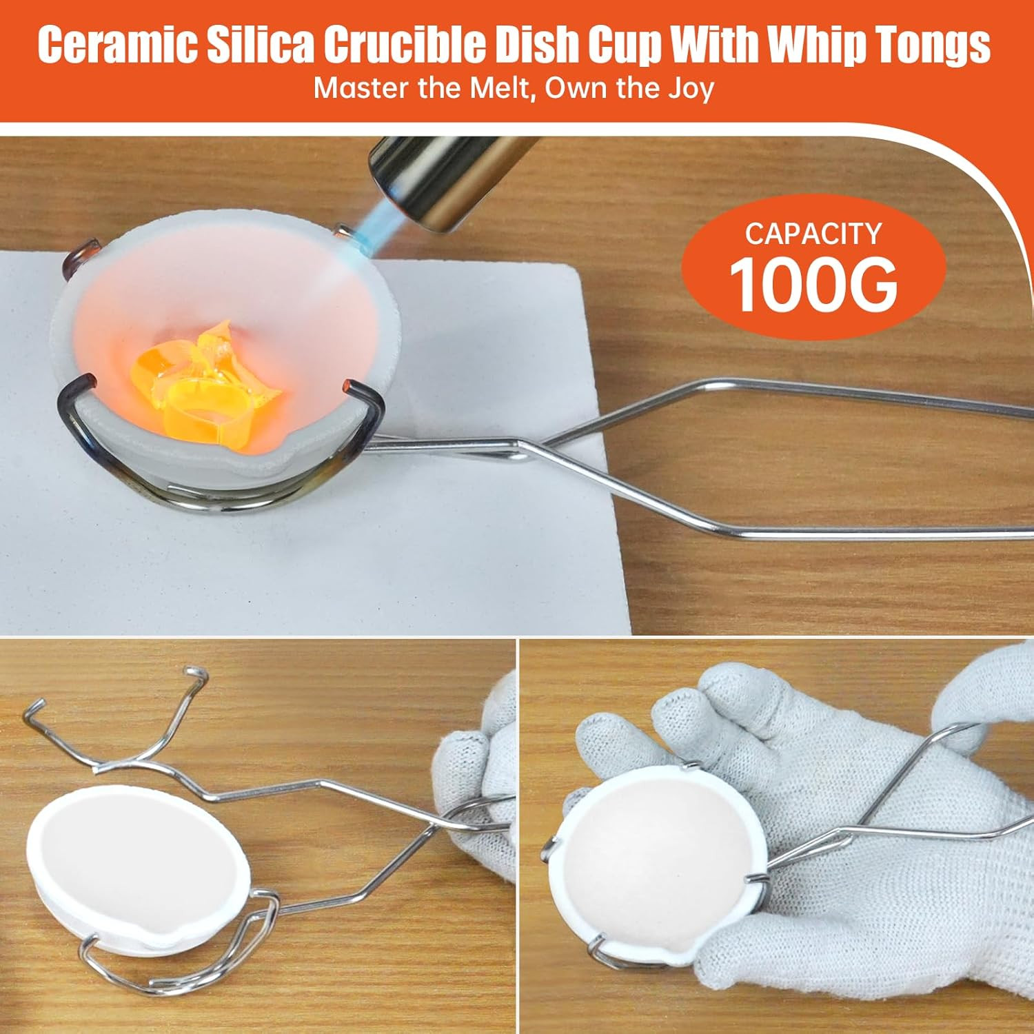 9 Pieces Graphite Torch Melting Casting Kit, Includ 2 Crucible Stir Stick|Castin