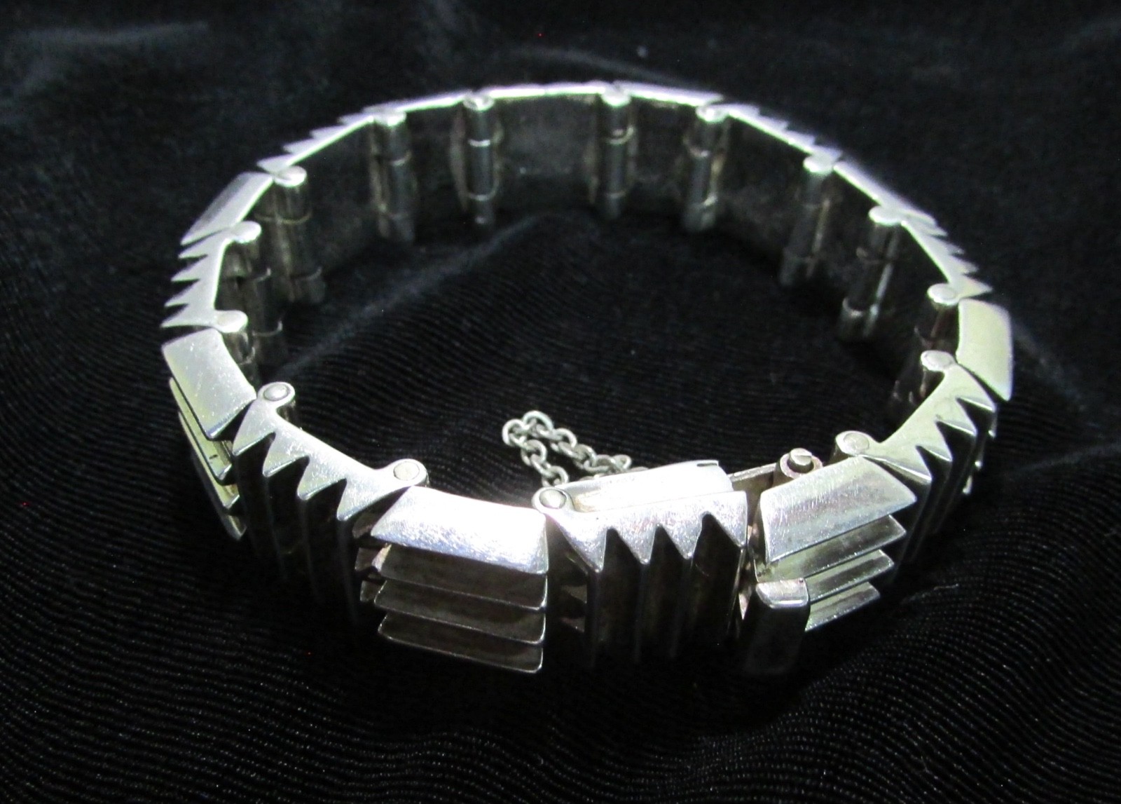 Bracelet, Antonio Pineda, 7”, 88.5 g, Sterling, 970, Taxco, Mexico, Modernist