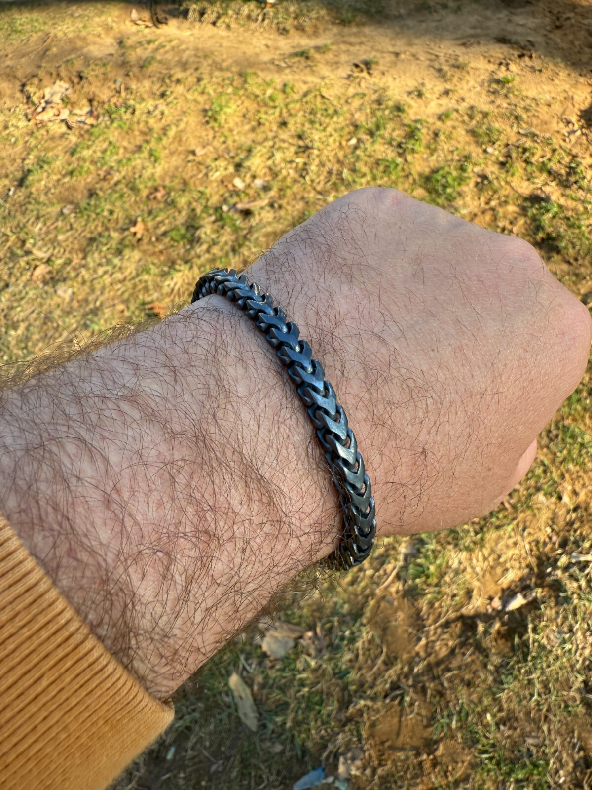 Handmade Mens Franco Bracelet Black Rhodium Over Real 925 Silver Box Lock 6mm