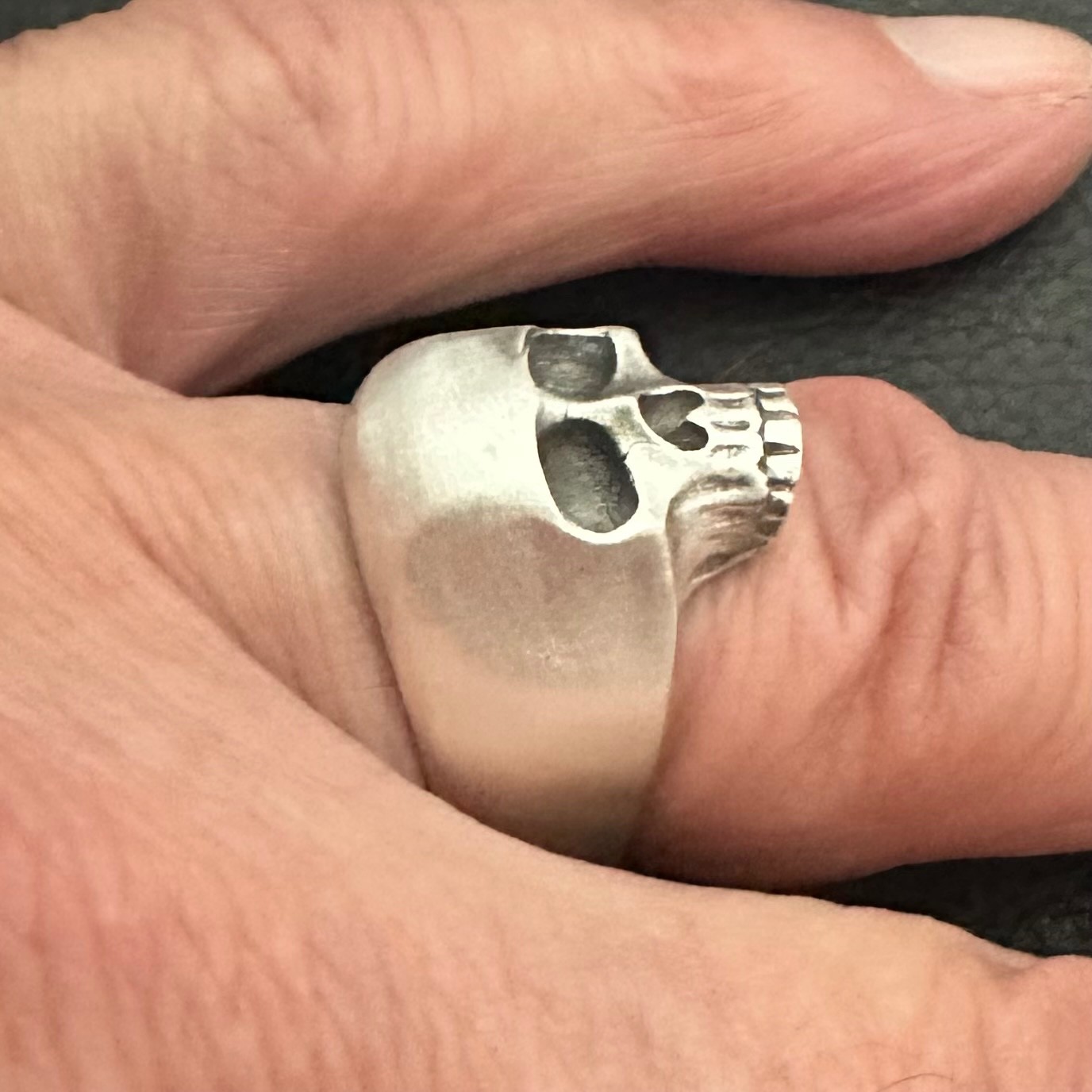 MJG STERLING SILVER KR SKULL RING-SATIN FINISH. 17.5 GRAMS- Size 10