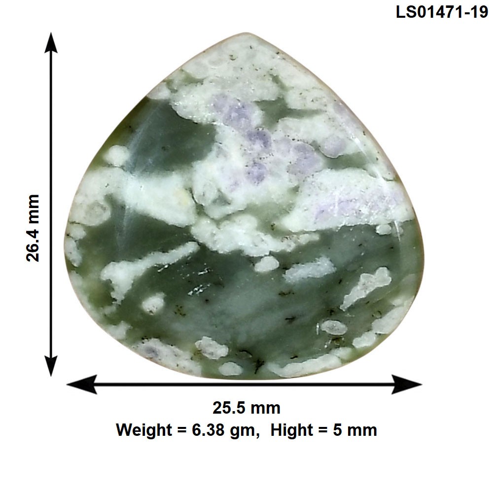 Natural Peace Jade 26.4×25.5×5 mm Pear Shape Polished Loose Gemstone LS01471-19