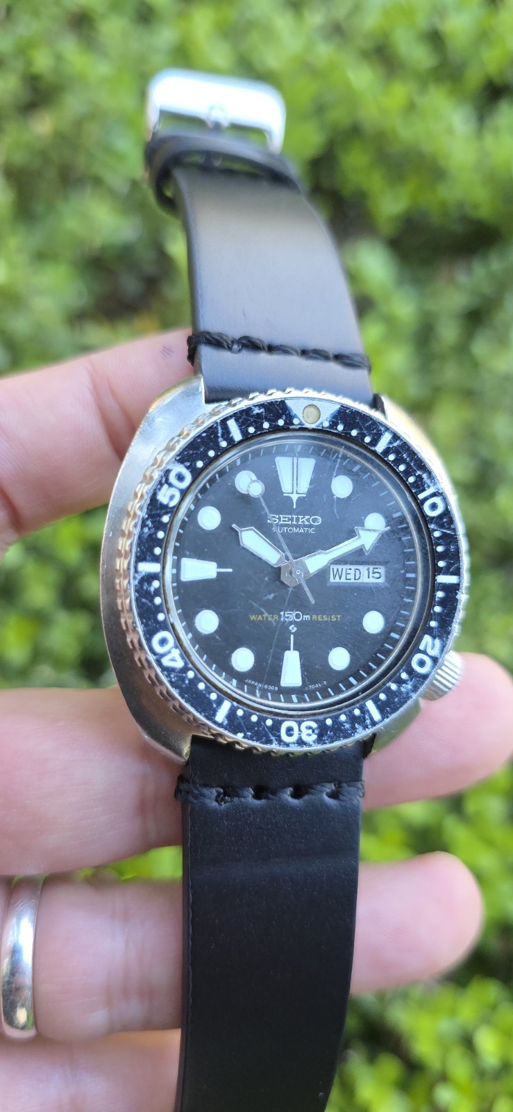 VINTAGE SEPTEMBER 1979 SEIKO 6309 7040 AUTOMATIC SUWA TURTLE DIVER WATCH
