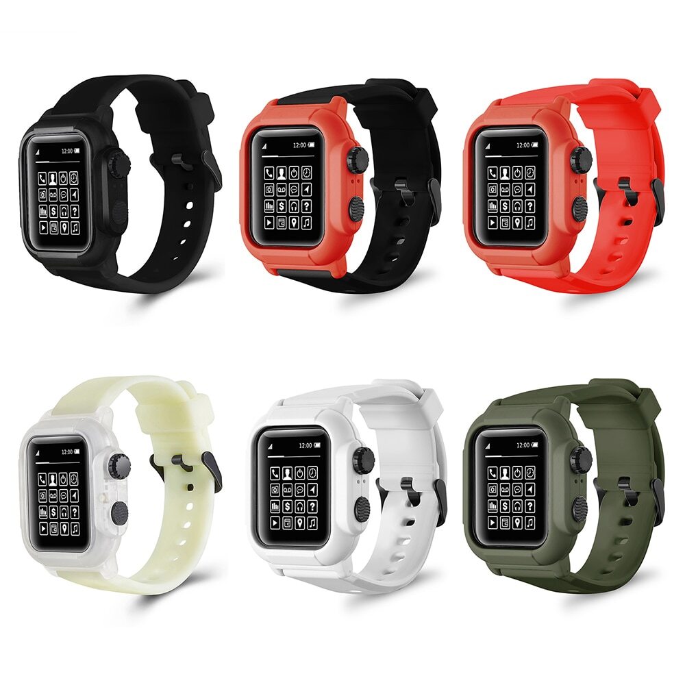 Waterproof Case with iWatch Band Strap For Apple Watch Series 8 7 6 5 4 3 2 1 SE