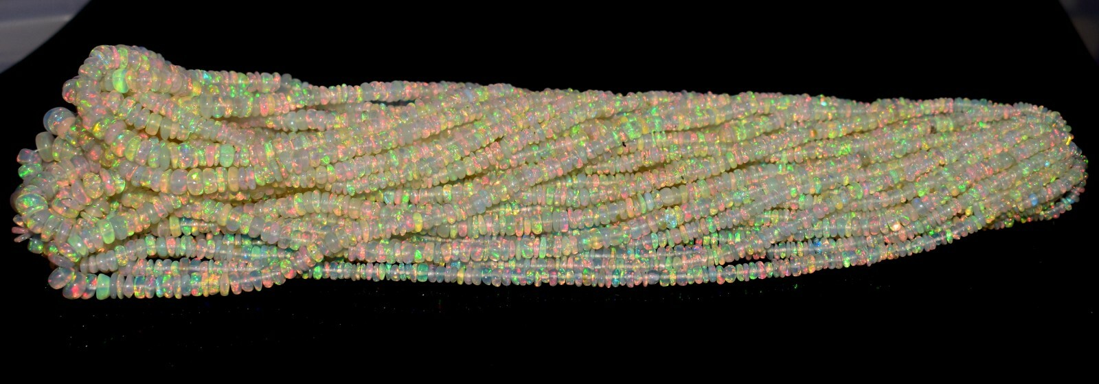 Opal Beads Necklace 16″Natural Ethiopian Fire Opal Gemstone beads Strands 1