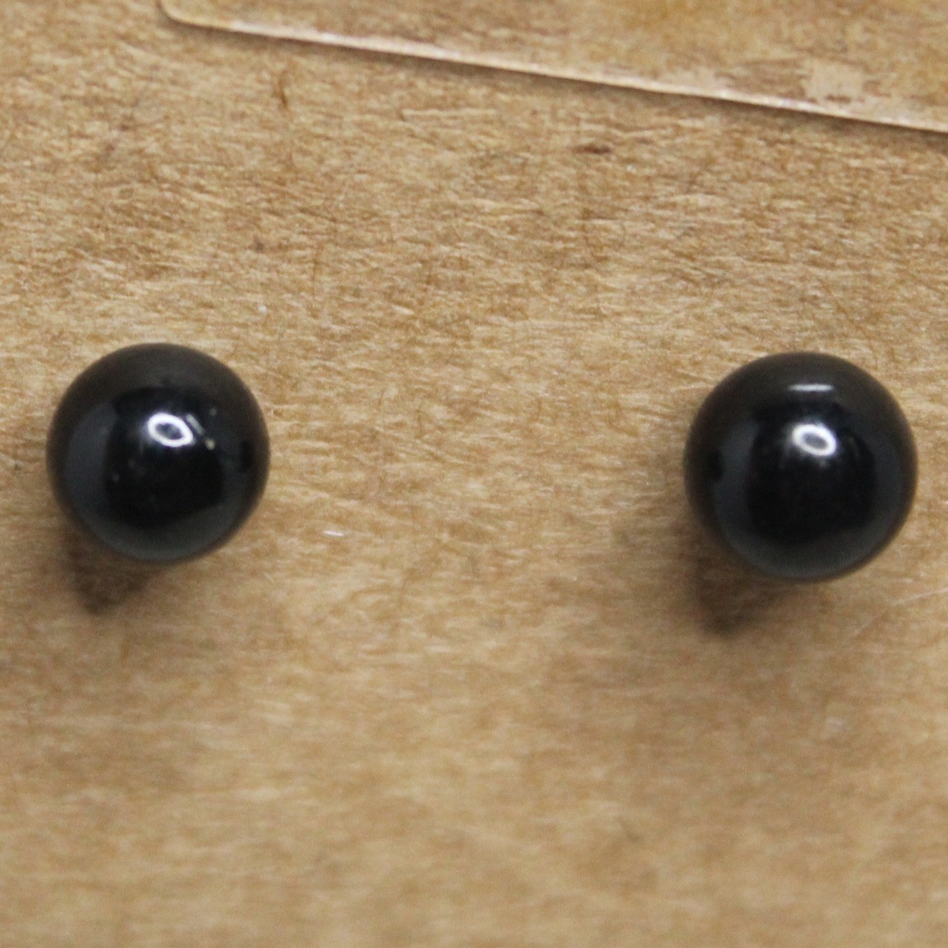 Stud Earrings Black Ball Minimalist Round Small Polished Classic Jewelry Staple