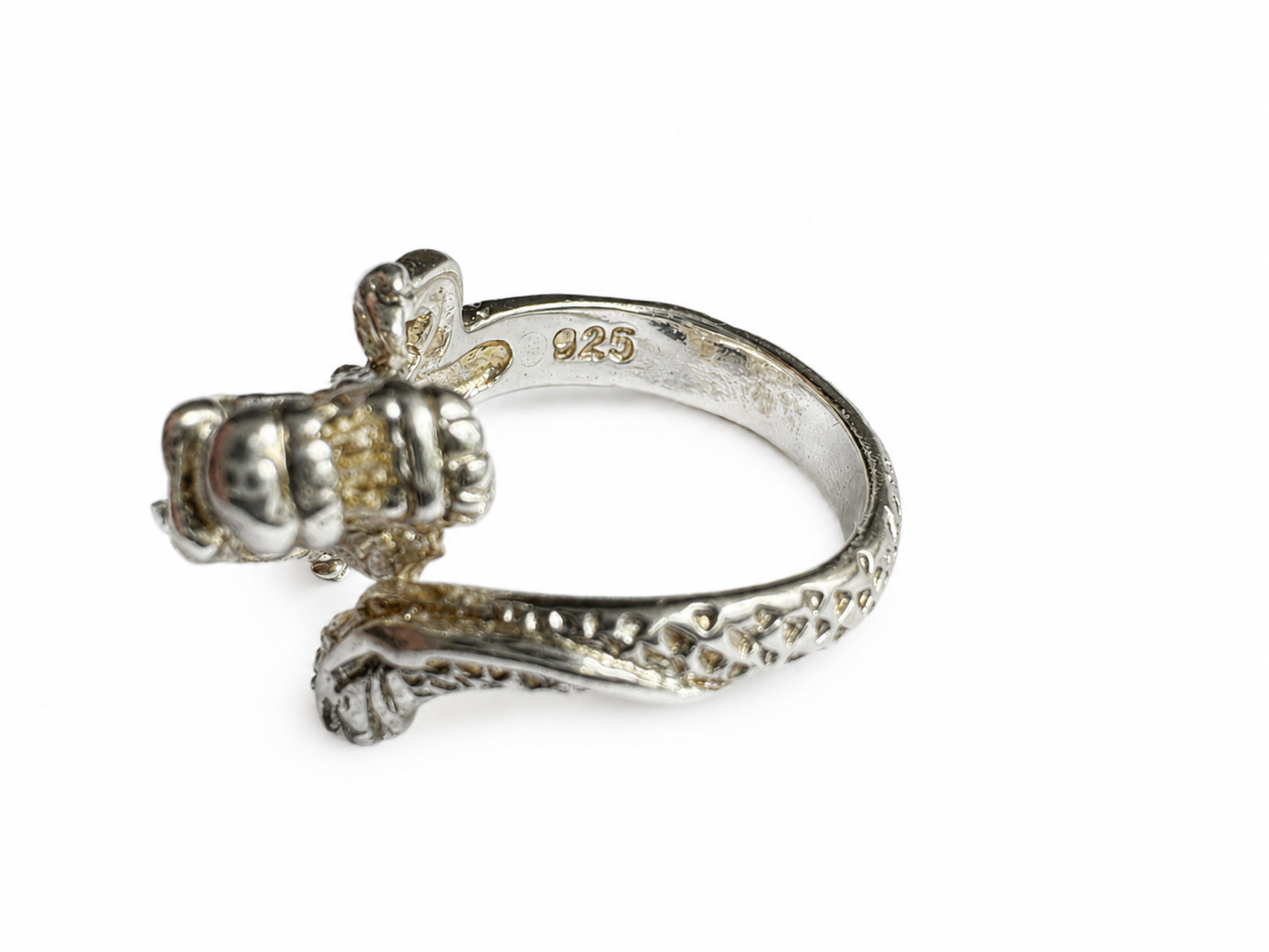 Dragon Wrap Ring Stamped 925 Silver Plated Tone Adjustable