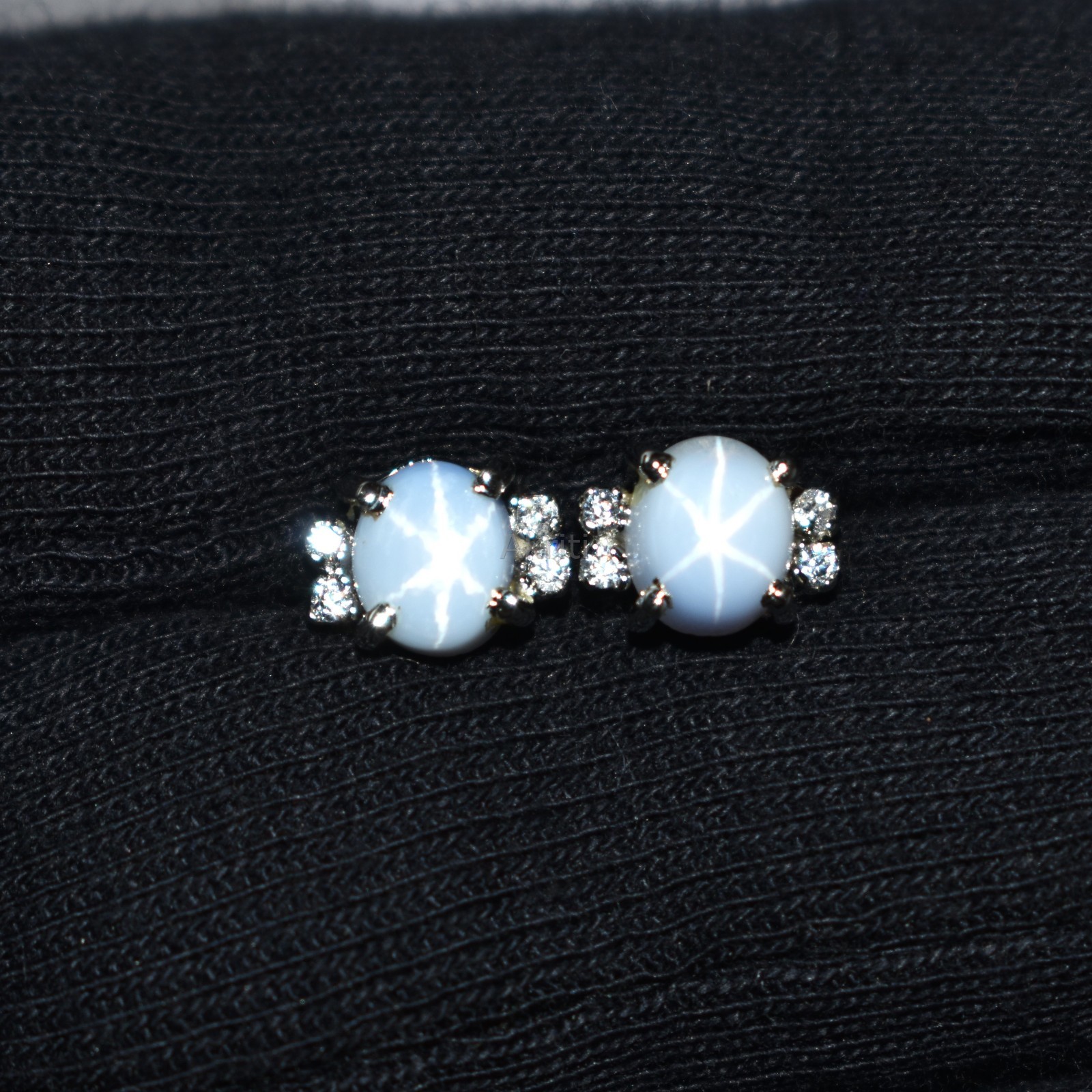 Positive Power Lab Lindy Star Sapphire & CZ Diamond 925 Sterling Silver Stud